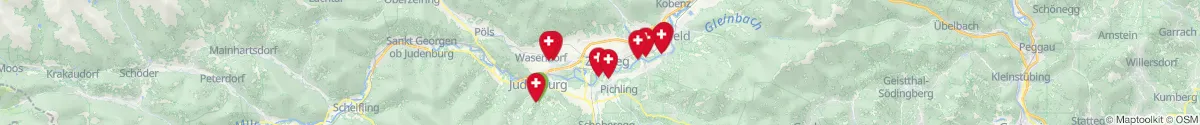 Kartenansicht für Apotheken-Notdienste in der Nähe von Lobmingtal (Murtal, Steiermark)